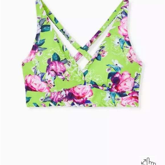 TORRID Neon Green, Floral Bikini Set, Size 4 - Picture 5 of 16